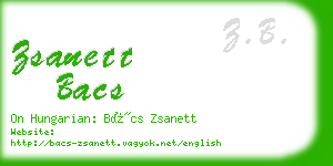 zsanett bacs business card